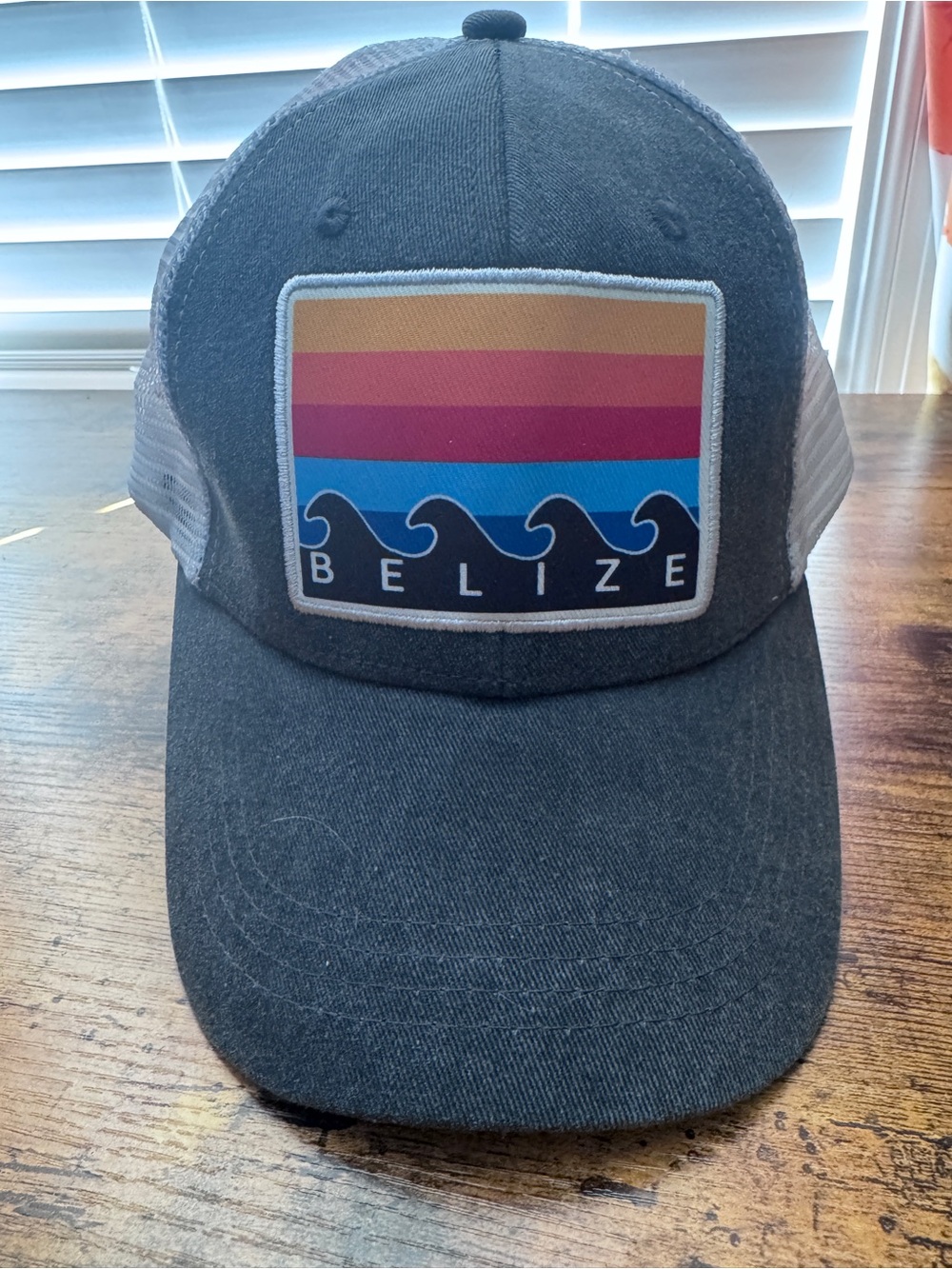 Belize Color Block Trucker Hat in Black & White